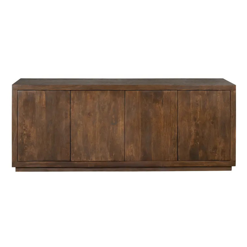 Sideboard - Braunes Mangoholz, Grifflose Türen, Geradliniges Design, 200 cm – Brussel | Starfurn