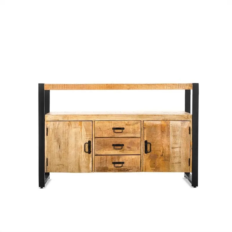 Sideboard Britt mit Schubladen und Türen 135cm - Hellbraun