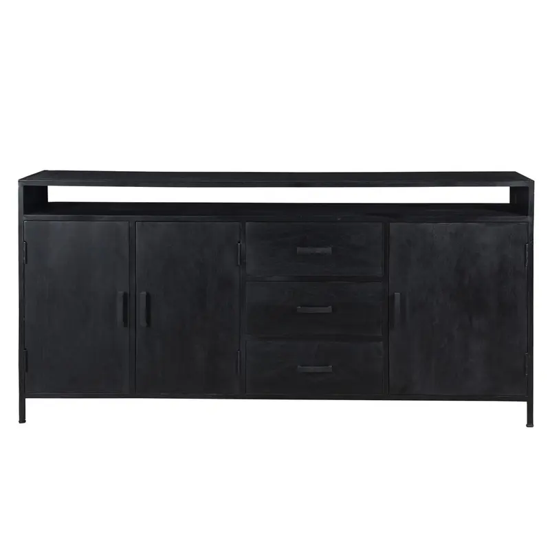 Sideboard Kala aus Mangoholz 180*40cm - Schwarz