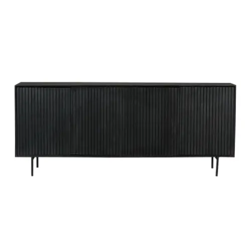 Sideboard – Mango Holz, Vertikale Lamellenfront, Metallrahmen – Madison | Starfurn