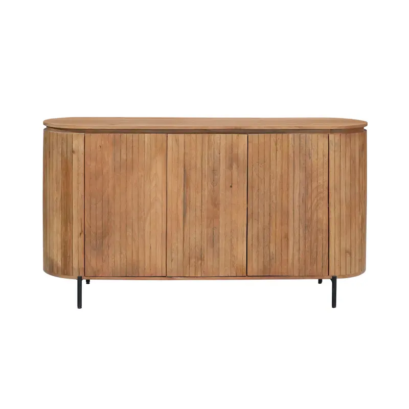 Sideboard – Mangoholz, Lattenfront, Naturfarbe – Solana | Starfurn