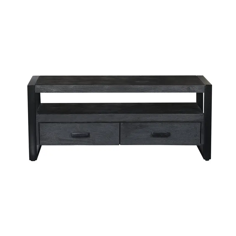Sideboard Norris 120cm aus Massivholz - Schwarz