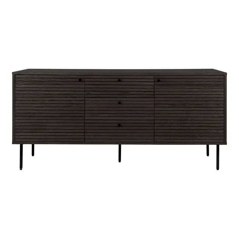 Sideboard – Räuchereichenfurnier, 5 Stauraumelemente, 74 cm Höhe - Kyoto | House Nordic