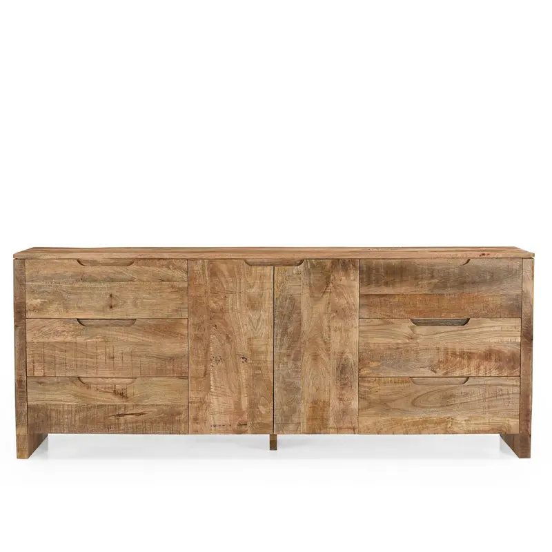 Sideboard Sophie aus Mangoholz 200cm - Hellbraun