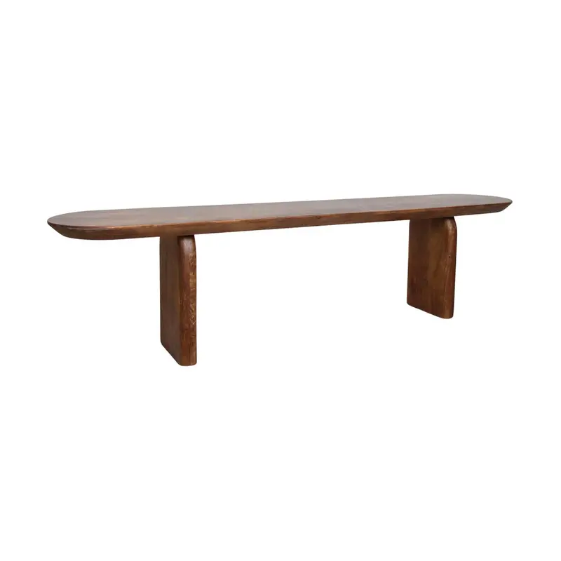 Sitzbank Bullnose aus Mangoholz 180cm - Dunkelbraun