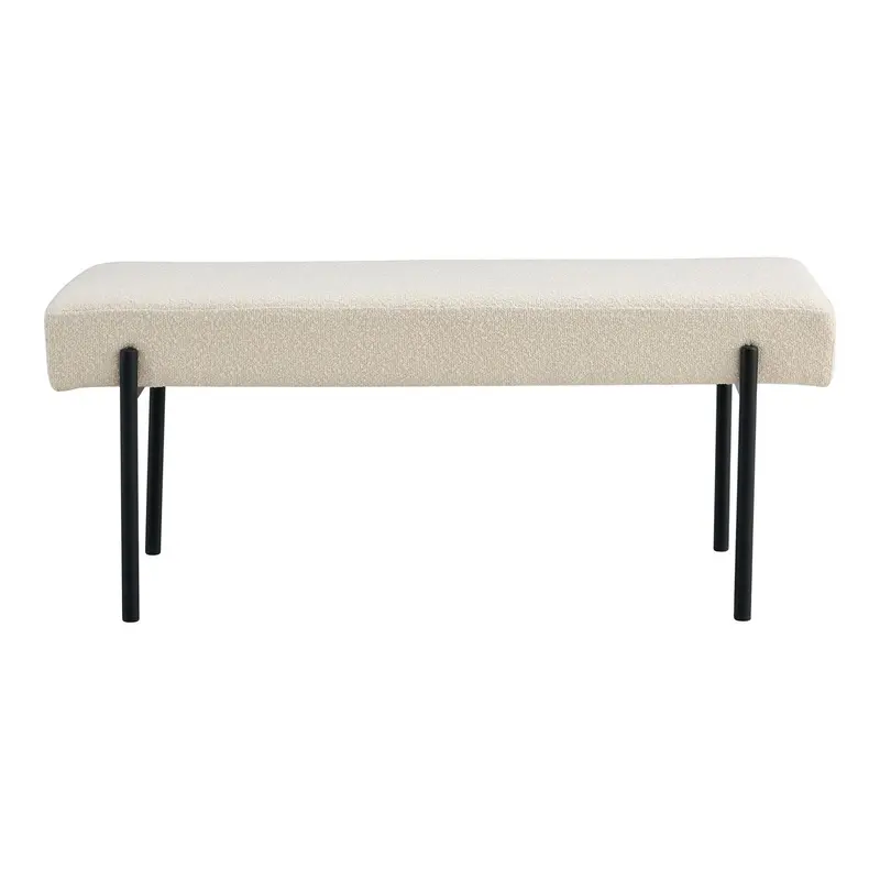Sitzbank Swindon aus Bouclé 100cm - Weiß