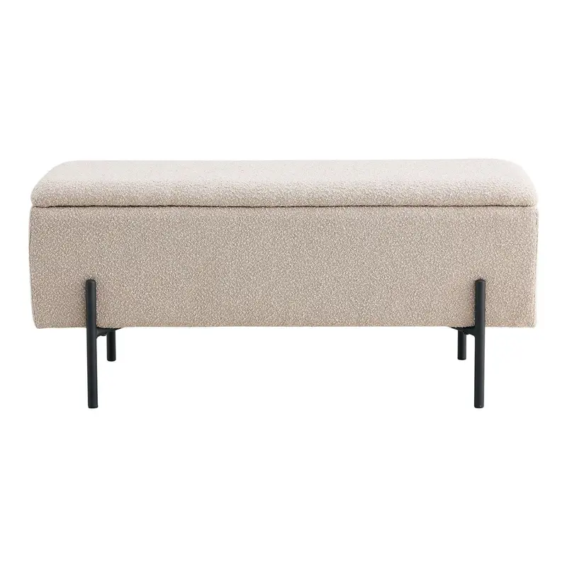 Sitzbank Watford mit Stauraum aus Bouclé 95cm - Beige