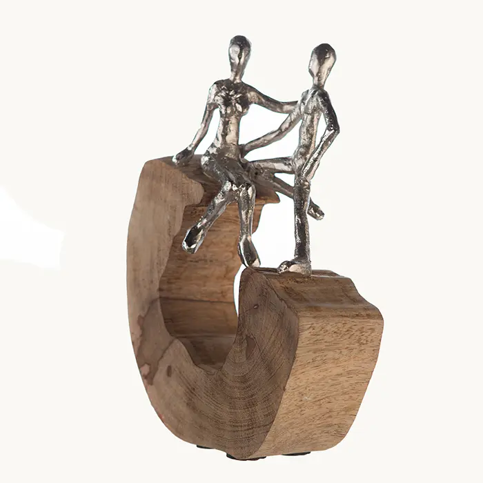 Skulptur – Aluminium Figur, Antik Finish, Paar Motiv, 27cm Höhe - Secure | Gilde