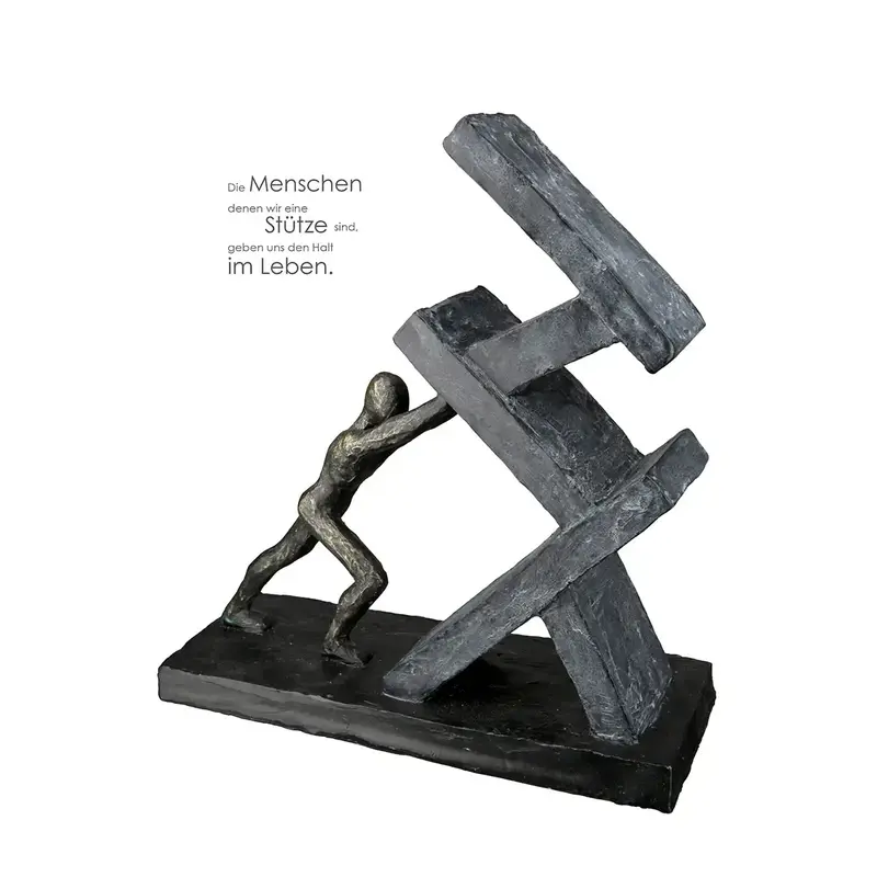 Skulptur – Antikes Finish, Bronzefarbener Akzent, Stützendes Motiv - Holding | Gilde