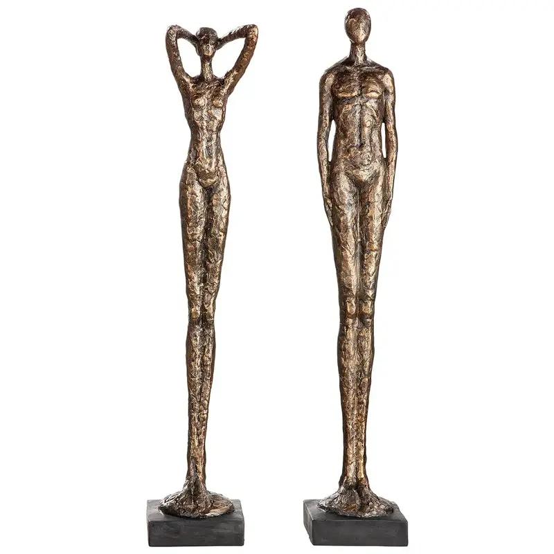 Skulptur – Bronzefarbene Struktur, Schwarzer Akzent, Höhe 77,5 cm - Millenium | Gilde