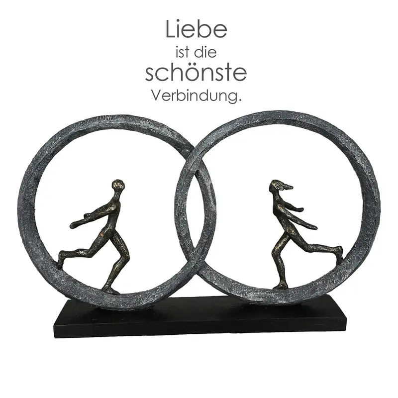 Skulptur – Bronzene Optik, Strukturiertes Material, Romantisches Motiv - So in Love | Gilde