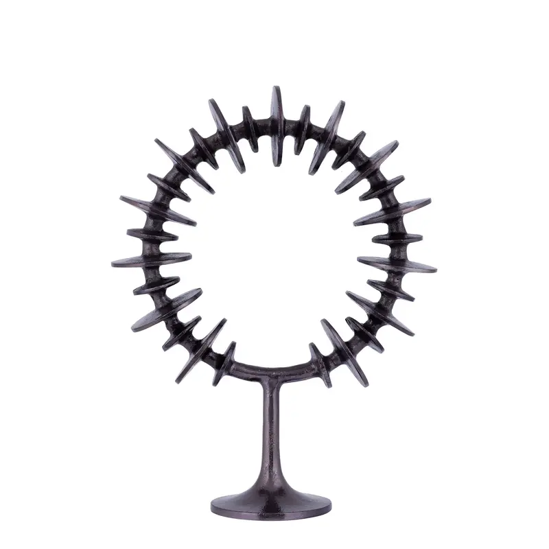 Skulptur – Dunkelgraues Aluminium, Ring-Design, Mit Sockel - Awet | PTMD