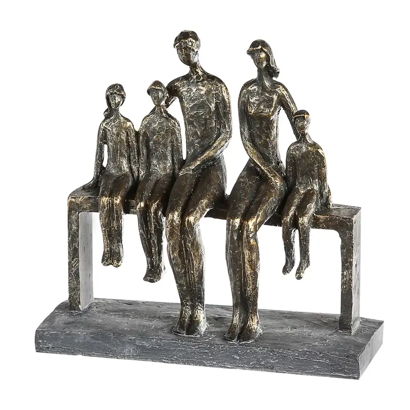 Skulptur – Familienmotiv, Bronze Optik, Grauer Akzent - We are family | Gilde