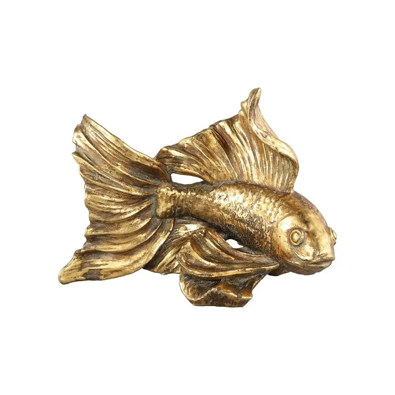 Skulptur – Goldene Optik, Fisch Design, Polyethylen Material - Azzy | PTMD