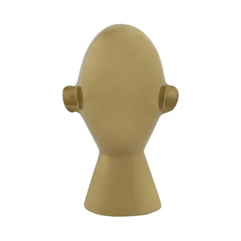 Skulptur – Goldenes Aluminium, Abstraktes Gesicht, Schmuckhalter - Phantom | Kayoom