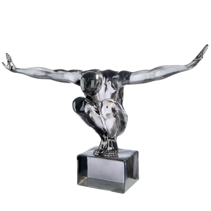 Skulptur – Graues Acryl, Skulpturale Form, Glänzende Oberfläche - Gris | Gilde