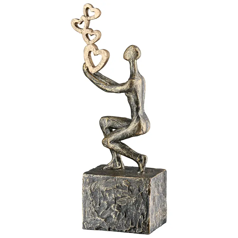 Skulptur – Kunstharz Material, Herz Motiv, Antik Finish - Flying Hearts | Gilde