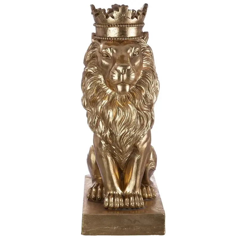 Skulptur – Magnesia Material, Antik Finish, Gold Optik - Löwe | Gilde