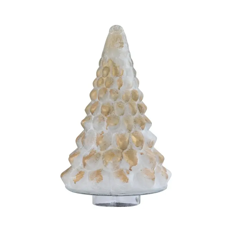 Skulptur – Mattes Glas, Goldene Akzente, Zapfenstruktur, M – Ozain | PTMD
