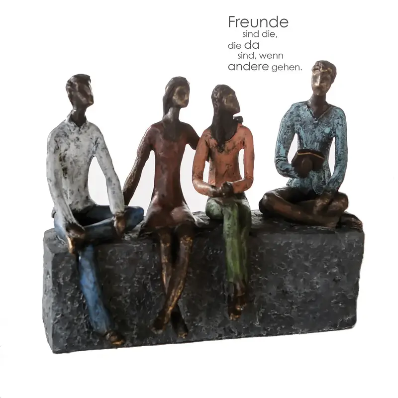Skulptur – Mattes Kunstharz, Strukturierte Oberfläche, Gruppenmotiv, 21 cm - Network | Gilde