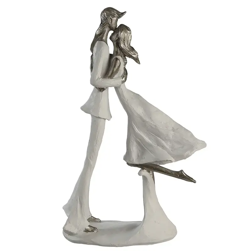 Skulptur – Mattes Kunstharz, Strukturierte Oberfläche, Paarmotiv, 32 cm - Hold me | Gilde