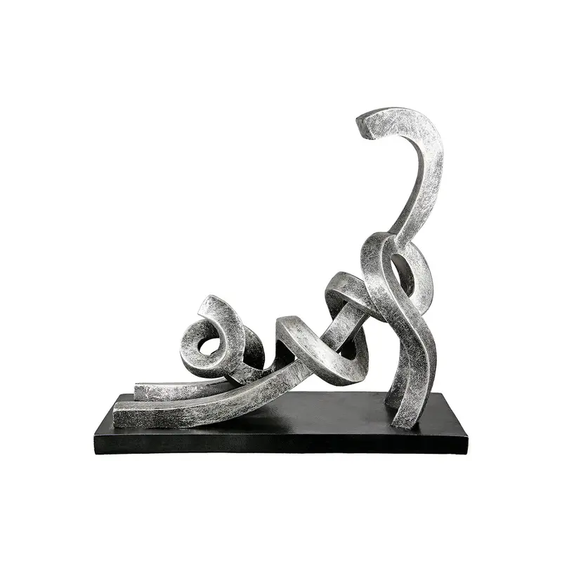 Skulptur – Metallische Oberfläche, Elegante Katzenform, Moderne Basis - Stretching | Gilde
