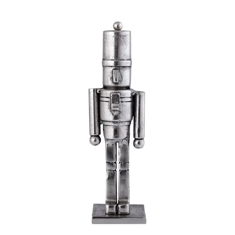 Skulptur – Silbernes Metall, Minimalistisches Design, Industrielles Finish, L – Keiden | PTMD