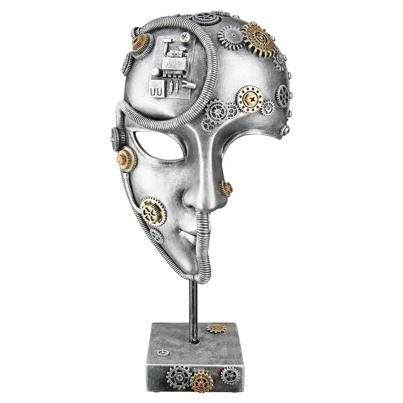 Skulptur – Steampunk Design, Antik Finish, Kunstharz Figur - Steampunk Face | Gilde
