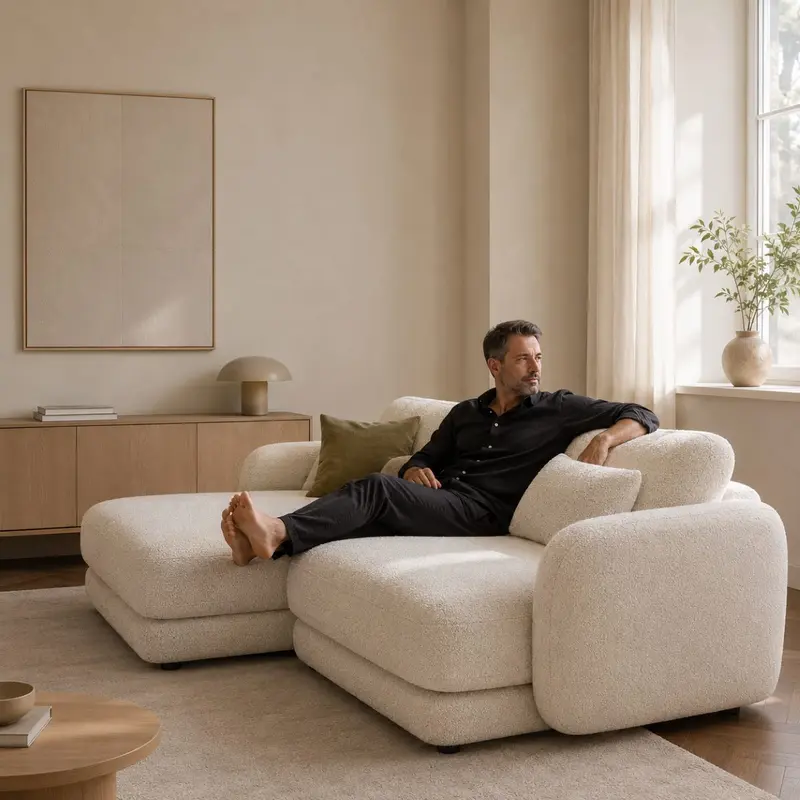 Sofa BOHO 250 mit Chaiselongue – weiches Designsofa zum Ausstrecken