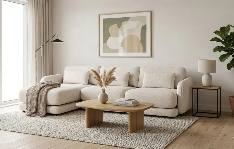 Sofa BOHO 300 mit Chaiselongue – maximaler Komfort in rundem skandinavischen Design