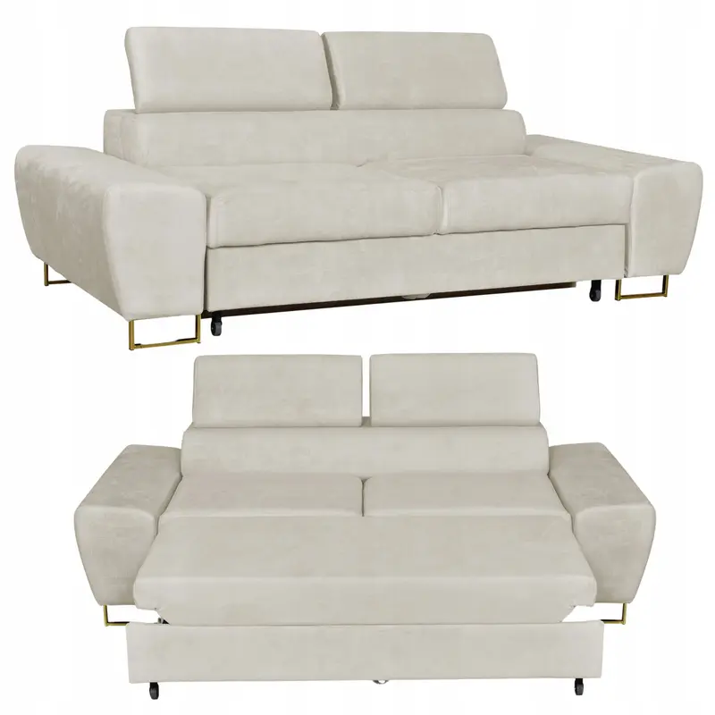 Sofa Bosso beige Samtoptik Ausführung K.2 Bosso Forta 20