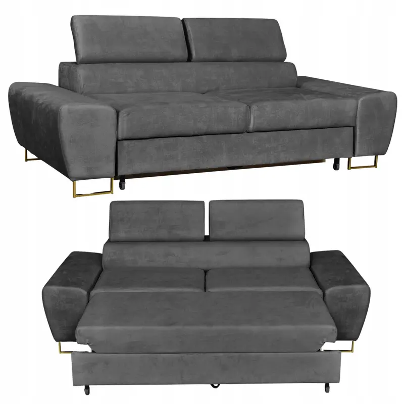 Sofa Bosso grau Samtoptik Ausführung K.2 Bosso Forta 10