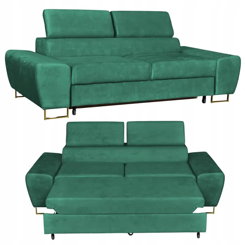 Sofa Bosso grün Samtoptik Ausführung K.2 Bosso Forta 37
