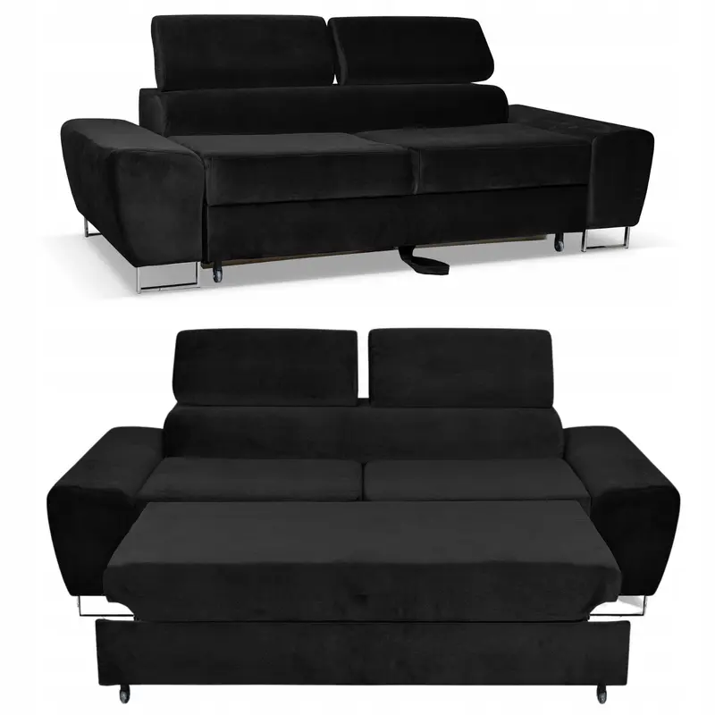 Sofa Bosso schwarz Samtoptik Ausführung K.2 Bosso New Velo 107