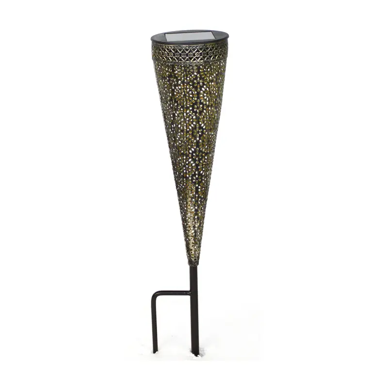 Solarlaterne braunfarben aus Metall, 40 cm