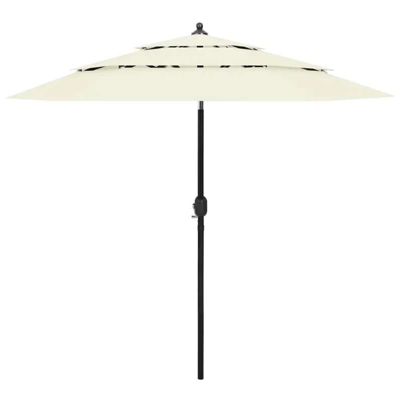 Sonnenschirm mit Aluminium-Mast 3-lagig Sandfarbe 2,5 m