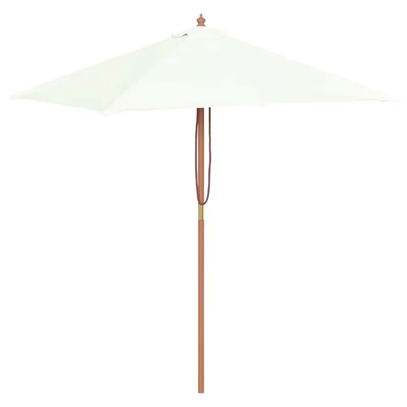 Sonnenschirm mit Holz-Mast 150x200 cm Sandweiß