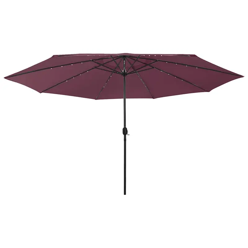 Sonnenschirm mit LED-Beleuchtung 400 cm Bordeaux
