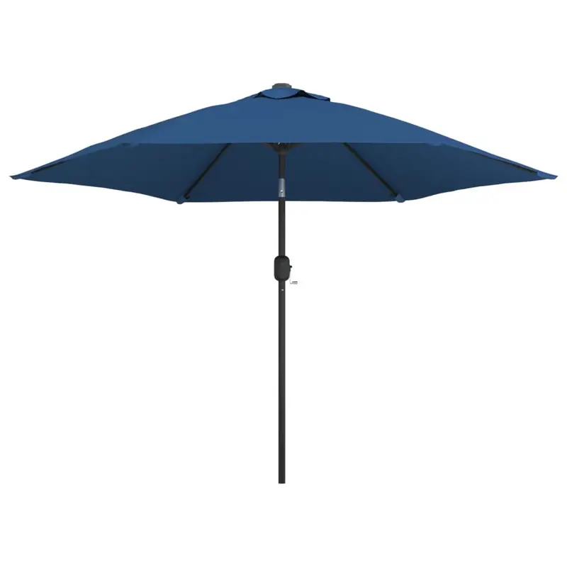Sonnenschirm mit LED-Beleuchtung und Stahl-Mast 300 cm Azurblau