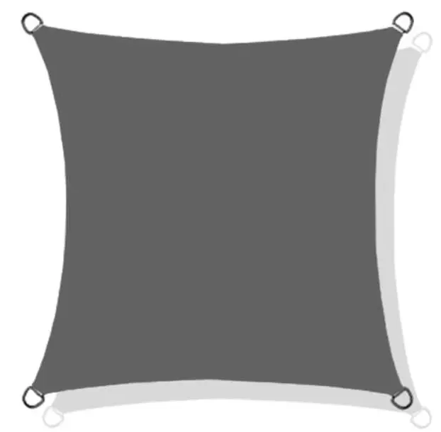 Sonnensegel wasserabweisend Ortalion 5 x 5 m grau