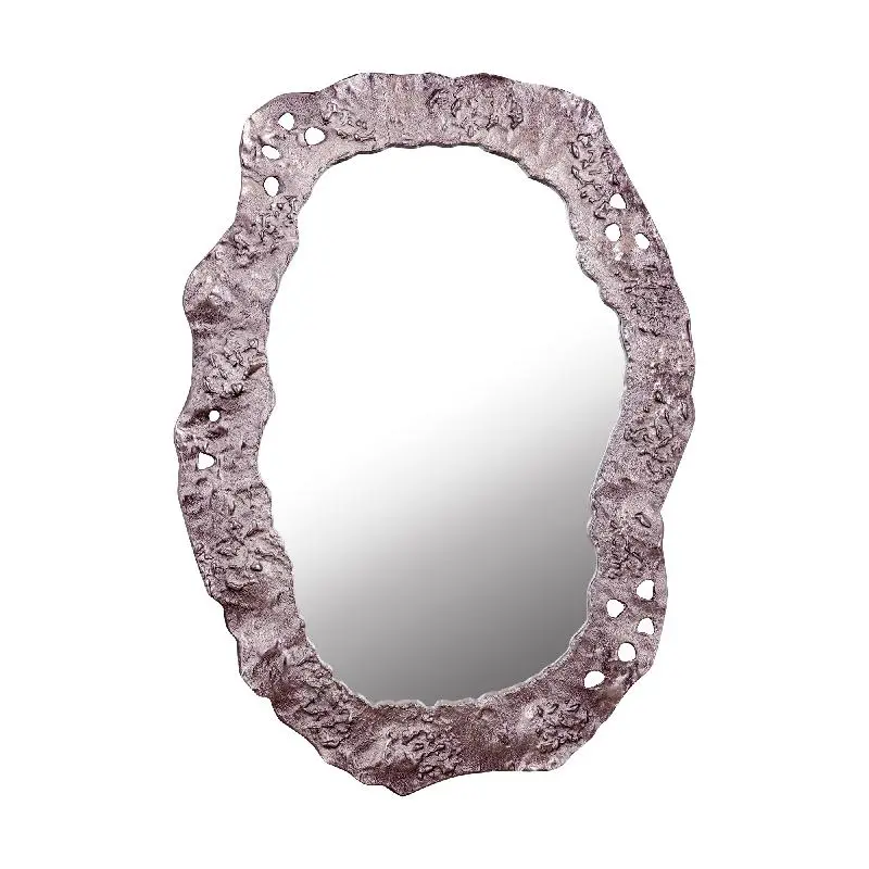 Spiegel – Raues Design, Ovale Form, Aluminium Material, Bronze – Kariss | PTMD