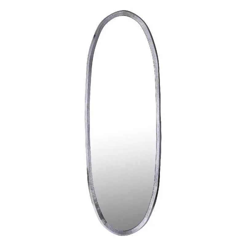 Spiegel – Unregelmäßiges Design, Ovale Form, Aluminium Material, Schwarz, L – Limera | PTMD