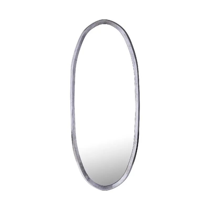 Spiegel – Unregelmäßiges Design, Ovale Form, Aluminium Material, Schwarz, M – Limera | PTMD