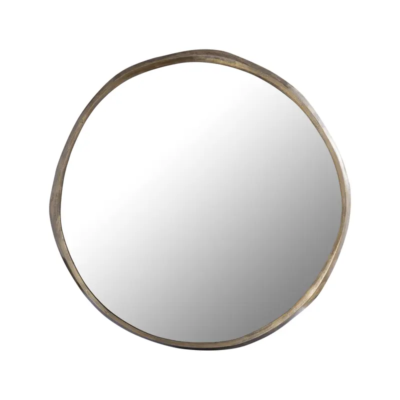 Spiegel – Unregelmäßiges Design, Runde Form, Aluminium Material, Gold, L – Limera | PTMD