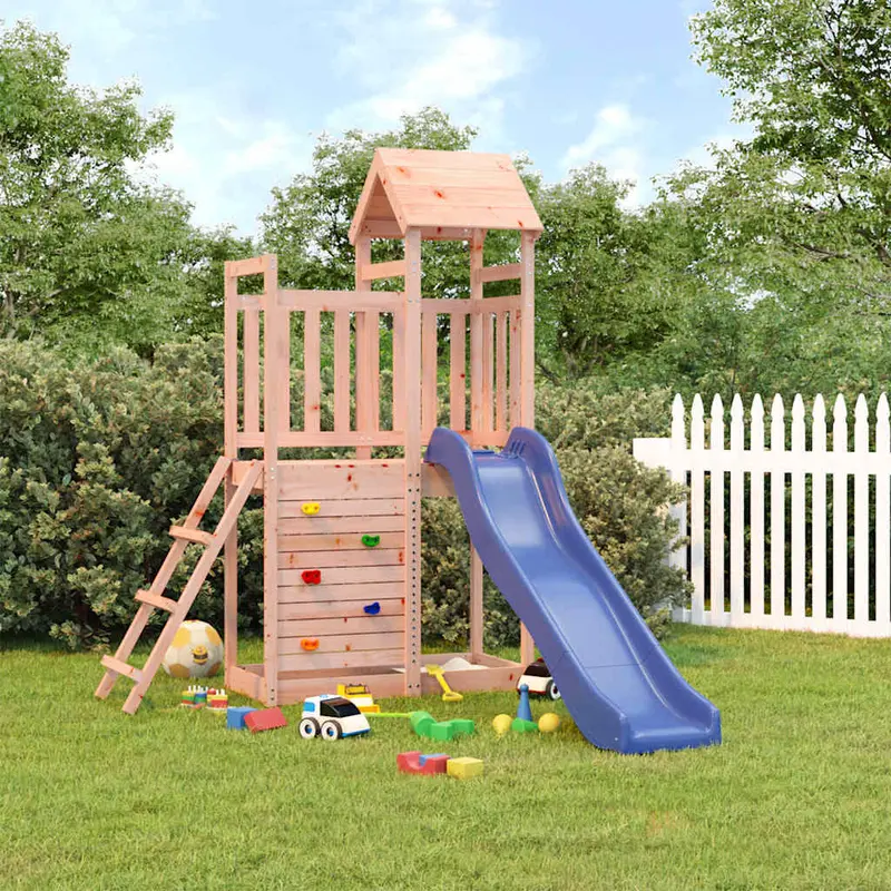Spielturm Massivholz Douglasie mit Kletterwand, Rutsche, Sandkasten 255 x 167 x 214 cm (L x B x H)