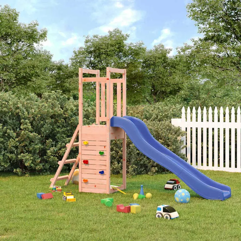 Spielturm Massivholz Douglasie mit Kletterwand, Rutsche, Sandkasten 298 x 53 x 169 cm (L x B x H)