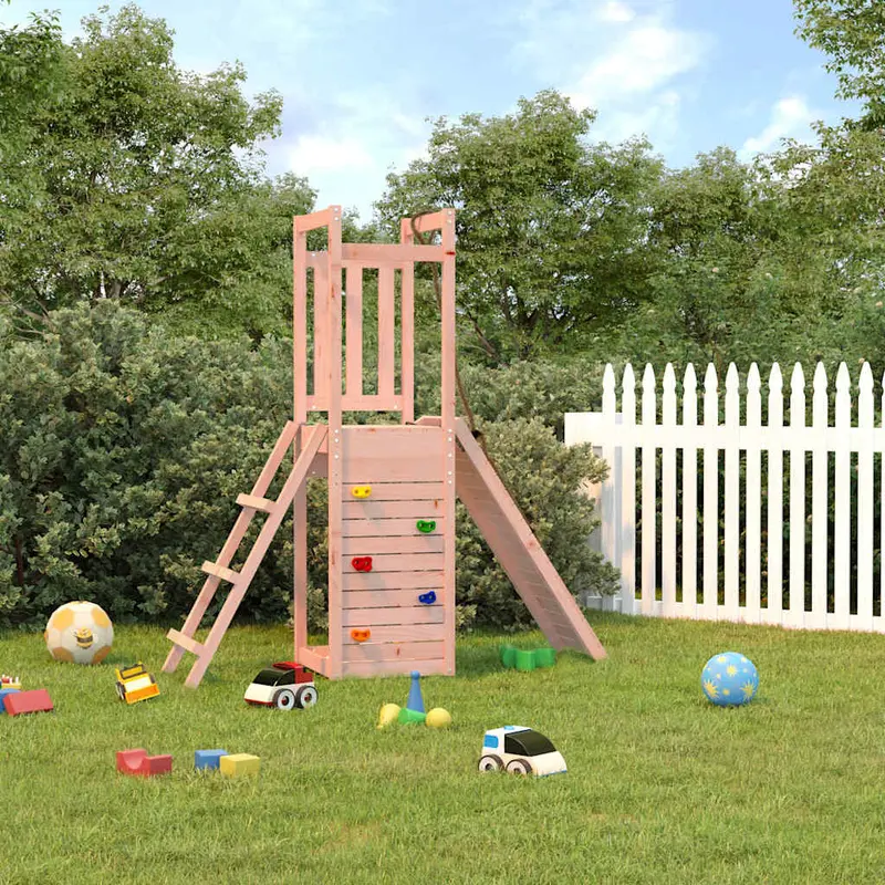 Spielturm Massivholz Douglasie mit Kletterwand, Sandkasten