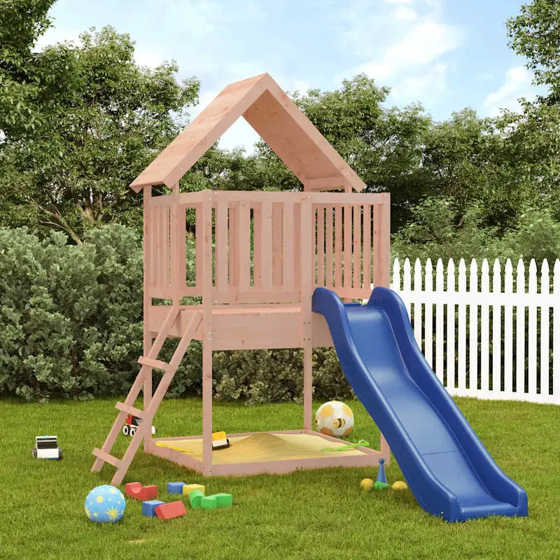 Spielturm Massivholz Douglasie mit Rutsche, Sandkasten 170 x 251 x 228 cm (L x B x H)