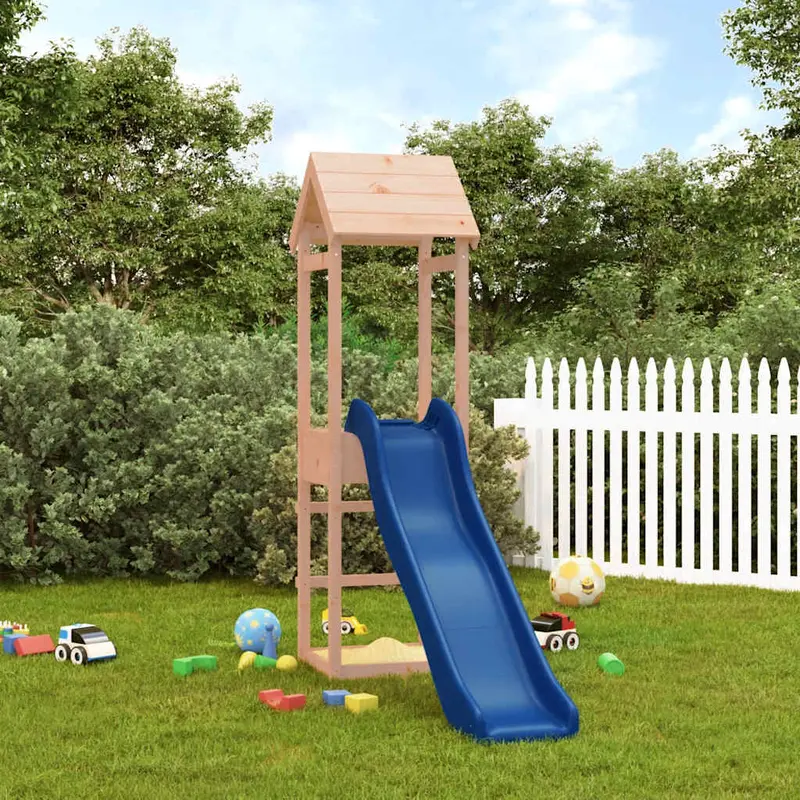 Spielturm Massivholz Douglasie mit Rutsche, Sandkasten 194 x 64 x 194 cm (L x B x H)