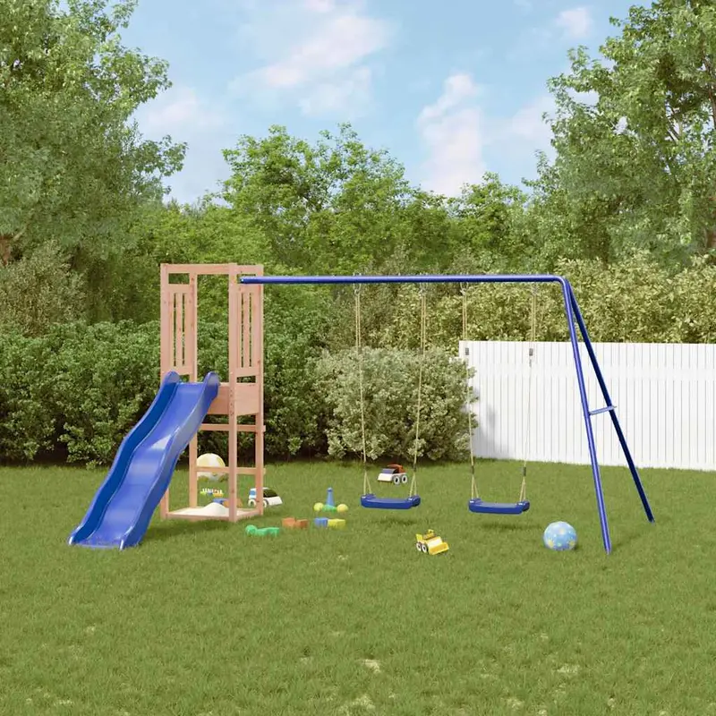 Spielturm Massivholz Douglasie mit Rutsche, Schaukel, Sandkasten